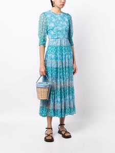 Rixo Agyness midi-jurk met bloemenprint - Blauw