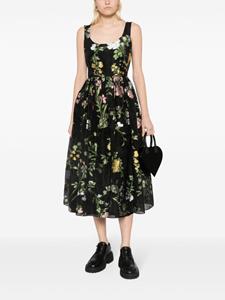 Erdem Midi-jurk met bloemenjacquard - Zwart
