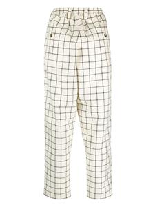 Marni checked virgin-wool tapered trousers - Beige