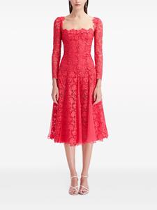 Oscar de la Renta Midi-jurk met pofmouwen - Roze
