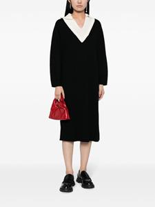 B+ab Midi-jurk met V-hals - Zwart