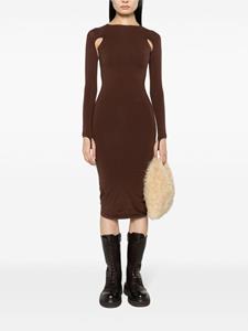 ANDREĀDAMO Midi-jurk met uitgesneden details - Bruin