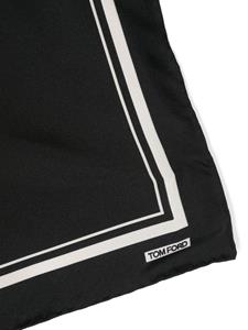 TOM FORD logo-print striped silk scarf - Zwart