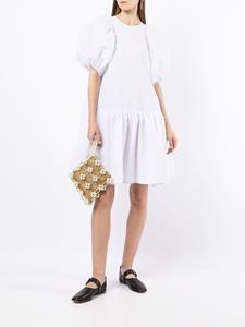 Cecilie Bahnsen Mini-jurk met volumineuze mouwen - Wit