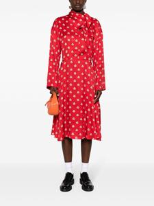 Kenzo Teddy Flower pleated midi dress - Rood