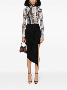 Mugler asymmetric draped high-waisted skirt - Zwart