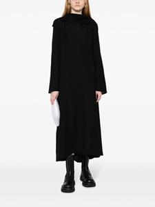 Yohji Yamamoto Midi-jurk met V-rug - Zwart