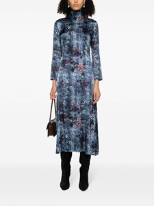 813 Midi-jurk met bloemenprint - Blauw