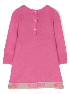 Moschino Kids logo-jacquard fine-knit dress - Roze
