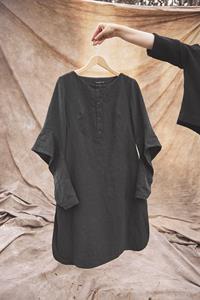 Elsewhere Fashion Imatra Linen Tuniek - Zwart