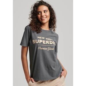 Superdry Shirt met ronde hals LUXE METALLIC LOGO T SHIRT