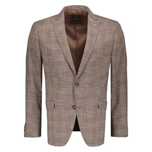 Eagle&Brown  Geruit Jersey Colbert Beige - 48 - Heren