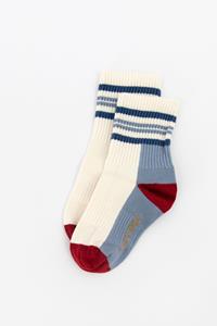 Sissy-Boy Beige met blauwe colourblock sokken