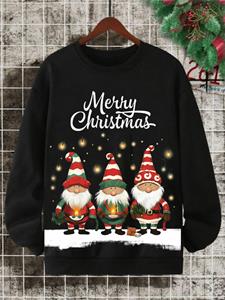 ChArmkpR Mens Christmas Santa Claus Print Crew Neck Pullover Sweatshirts