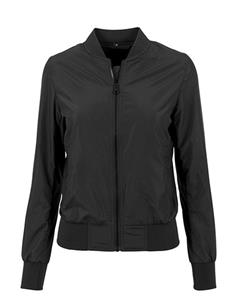 Build Your Brand Kleding Build Your Brand BY044 Ladies` Nylon Bomber Jacket