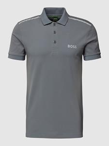 BOSS Green Poloshirt met labelprint, model 'Paule Mirror'