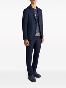 ETRO jacquard straight-leg wool trousers - Blauw