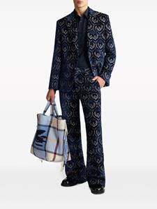 ETRO jacquard velvet trousers - Blauw