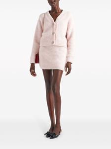 Prada triangle-logo wool skirt - Roze