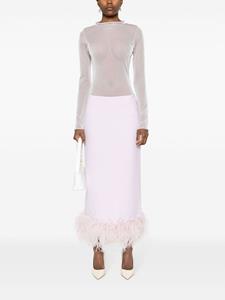 16Arlington Petya feather-trim maxi skirt - Roze