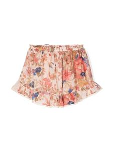 ZIMMERMANN Kids August floral-print drawstring skirt - Beige