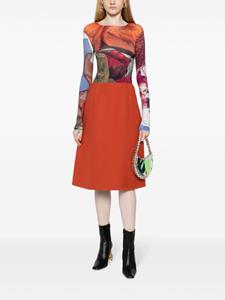 Céline Pre-Owned A-line wool-blend skirt - Oranje