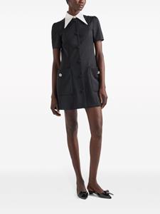Prada contrasting-collar button-down minidress - Zwart
