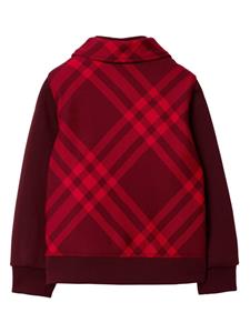 Burberry Kids check-pattern panelled bomber jacket - Rood