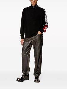 Diesel K-Stelvio sweater met intarsia logo - Zwart