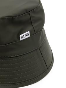 Rains waterproof logo-appliqué bucket hat - Groen