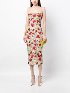 Rachel Gilbert Midi-jurk verfraaid met bloemen - Beige