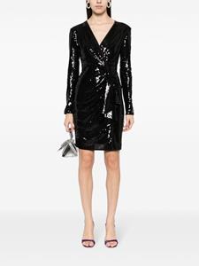 DVF Diane von Furstenberg Lexa sequin-embellished wrap dress - Zwart