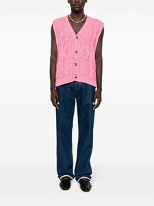 Nanushka Terence cable-knit sleeveless cardigan - Roze