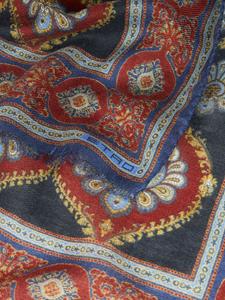 ETRO paisley-print frayed-edge wool-blend scarf - Blauw