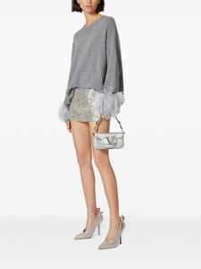 Valentino Mini-rok met borduurwerk - Zilver