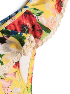 ZIMMERMANN Kids floral-print ruffle-trim bikini - Geel