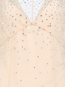 Prada crystal-embellished tule midi dress - Beige