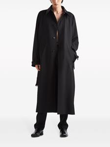 Prada belted wool trench coat - Zwart