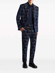 ETRO velvet jacquard slim-cut trousers - Blauw