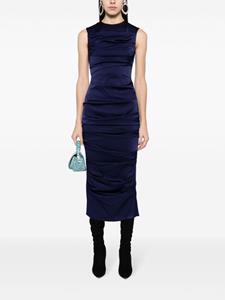 Alex Perry gathered sleeveless midi dress - Blauw