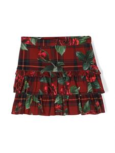 Dolce & Gabbana Kids ruffle-detail graphic-print skirt - Rood
