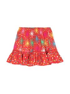 Stella McCartney Kids graphic-print ruffled skirt - Rood