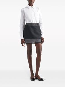 Prada crinoline-panel wool miniskirt - Zwart