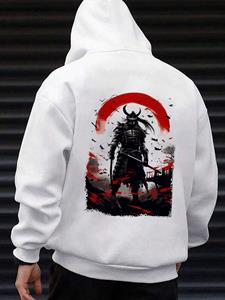 ChArmkpR Mens Japanese Ninja Back Print Loose Long Sleeve Hoodies Winter