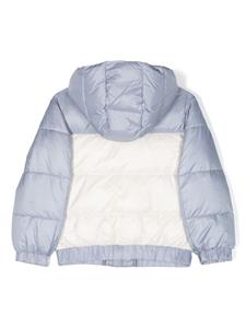 Emporio Armani Kids logo-patch color-block padded jacket - Blauw