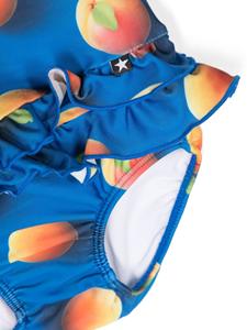 Molo fruit-print ruffled swimsuit - Blauw