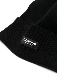 DONDUP logo-appliqué knitted beanie - Zwart