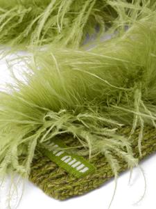Miu Miu Kasjmier sjaal met veerdetail - Groen