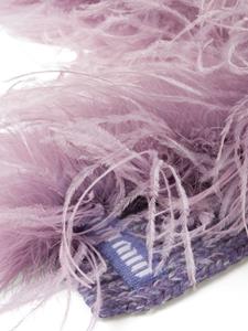 Miu Miu feather-embellished cashmere scarf - Paars