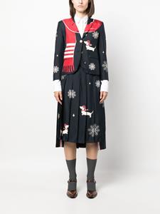 Thom Browne Plooirok met grafische print - Blauw